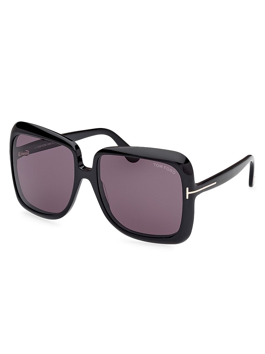 Women's Lorelai 59MM Square Sunglasses - Black Dark Purple