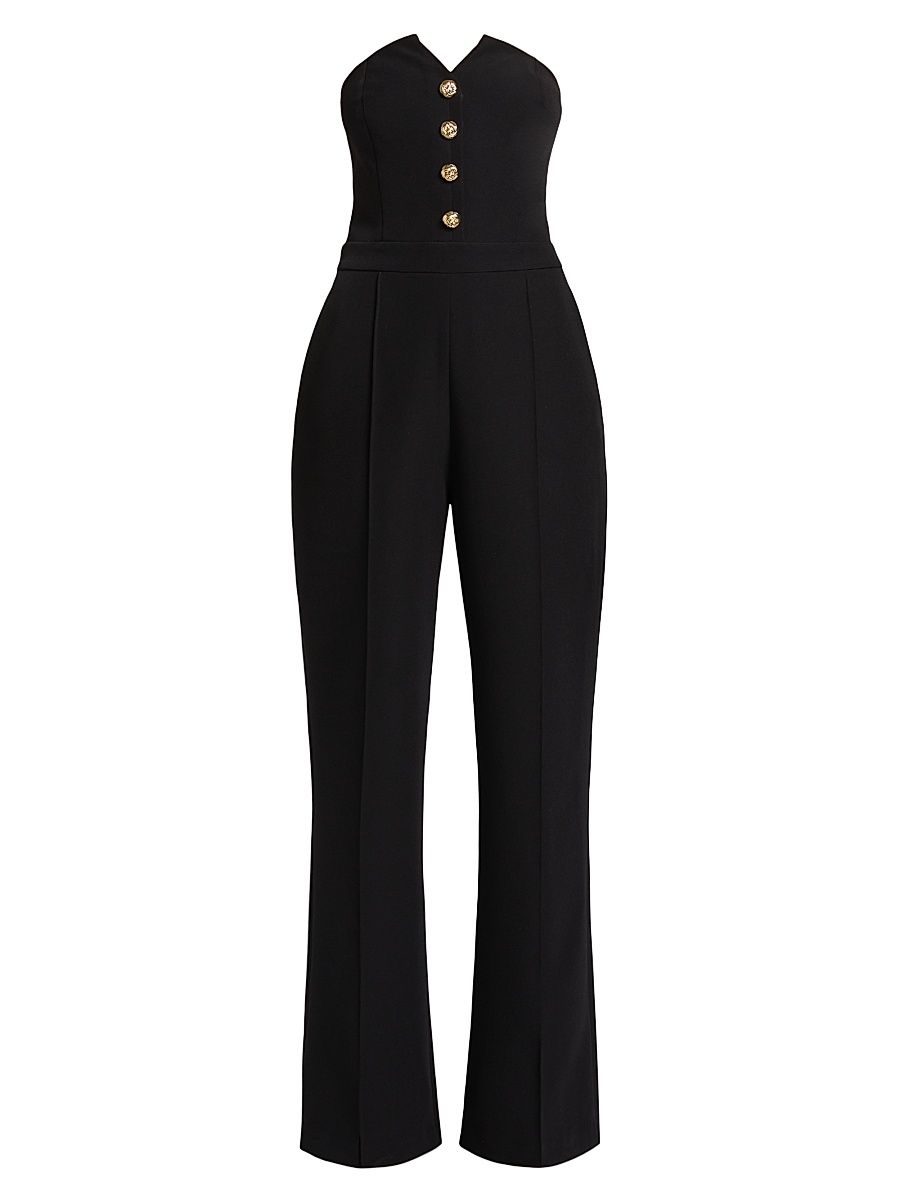 Women's Camilo Crepe Wide-Leg Jumpsuit - Black - Size 0