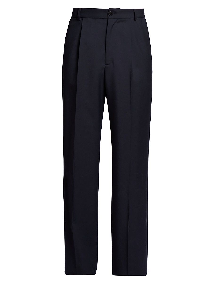 Men's Penrud Wool-Mohair Straight-Leg Pants - Black - Size 40