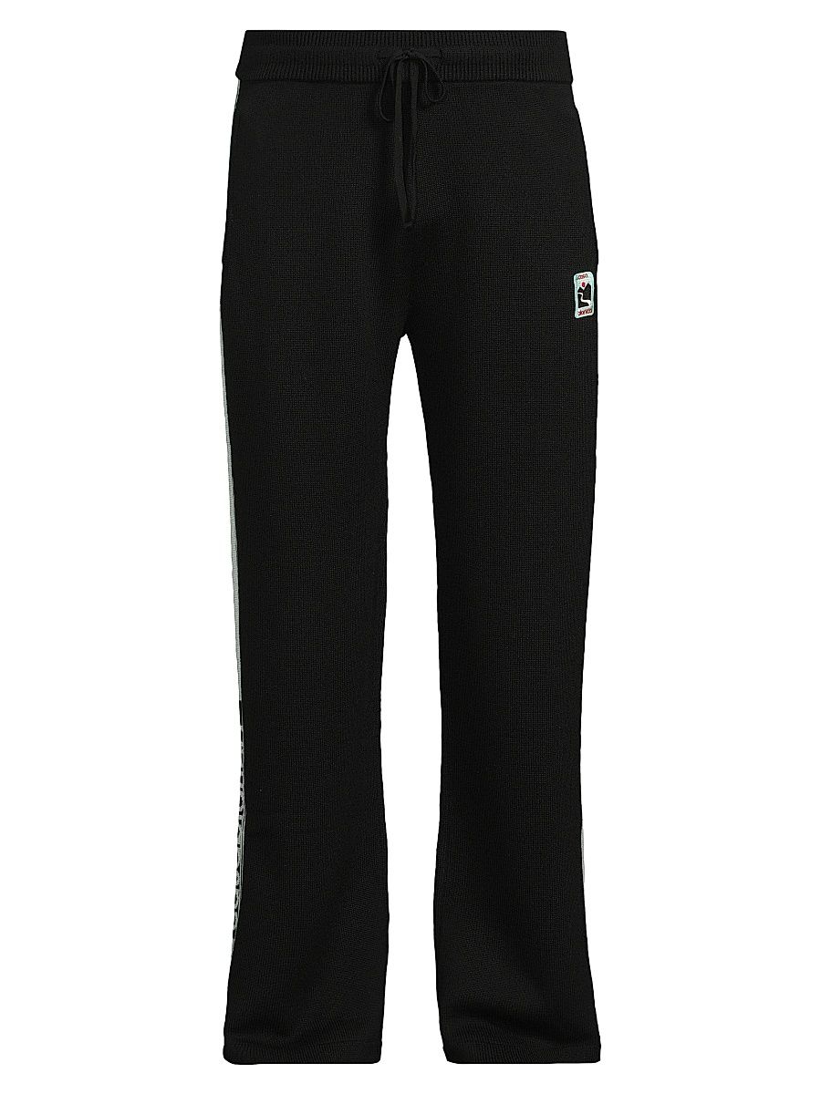Men's Merino Wool Track Pants - Black - Size Large