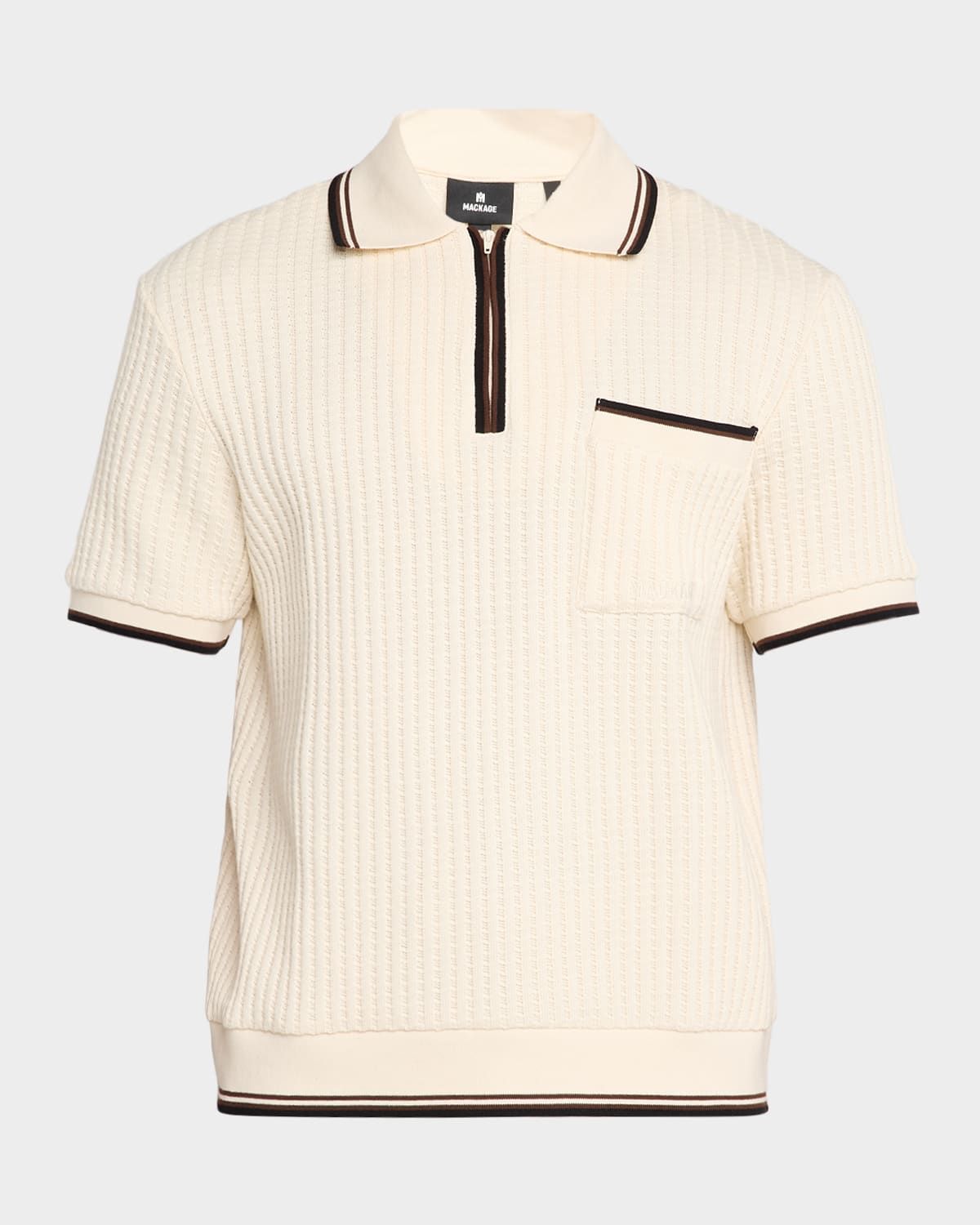 Men & apos;s Estaban Crochet Knit Polo Shirt