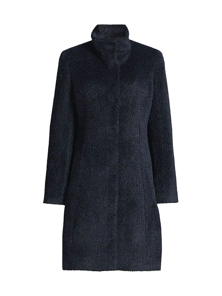 Women's Wool-Blend Coat - Navy - Size 8