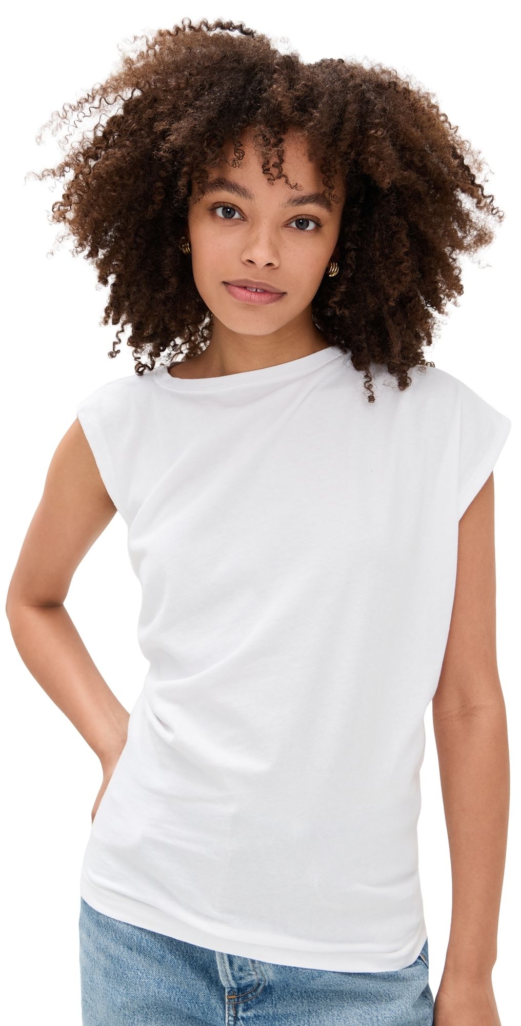 AGOLDE Beth Tee White L