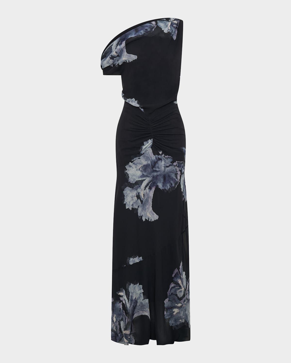 Elza Asymmetric Off-Shoulder Paneled Maxi Dress