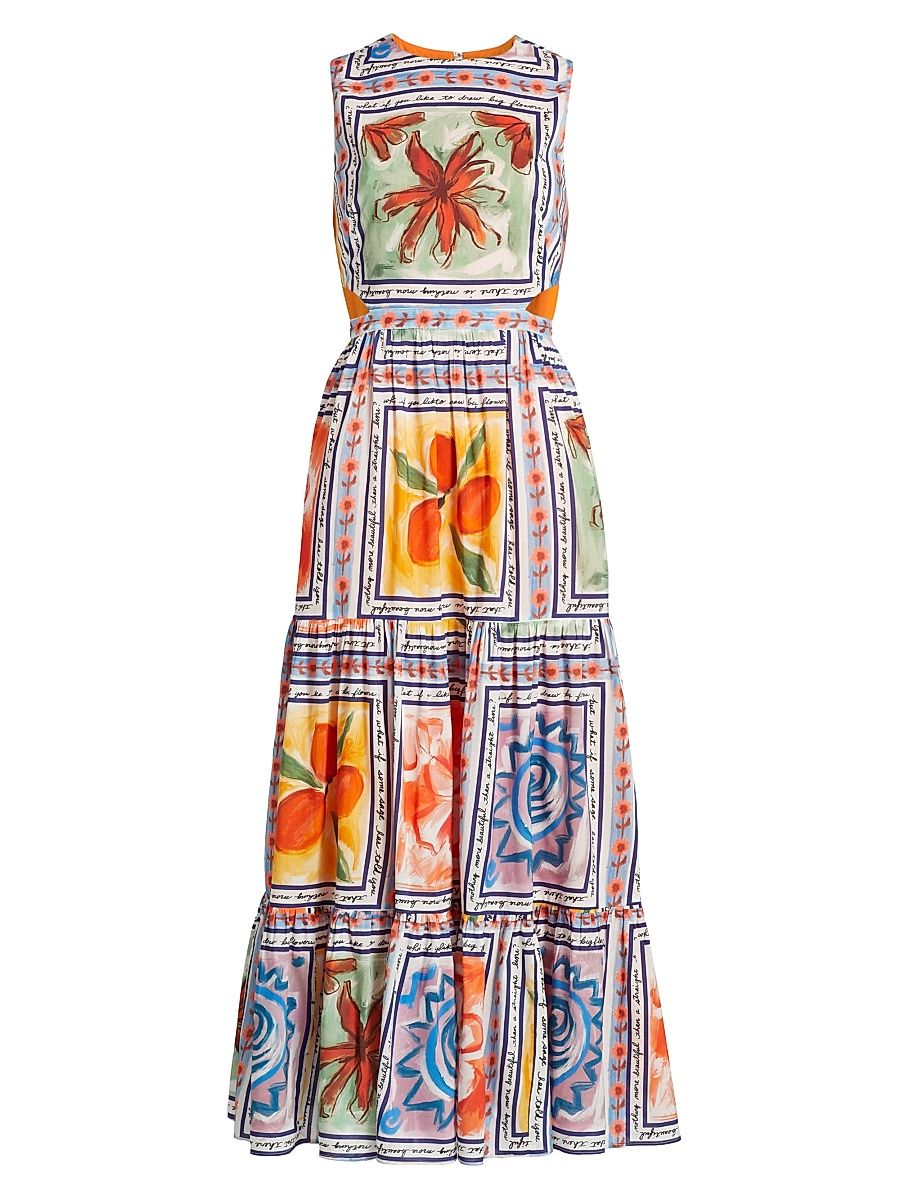 Women's Marcia Printed Cut-Out Maxi Dress - Ceramic Print - Size 4