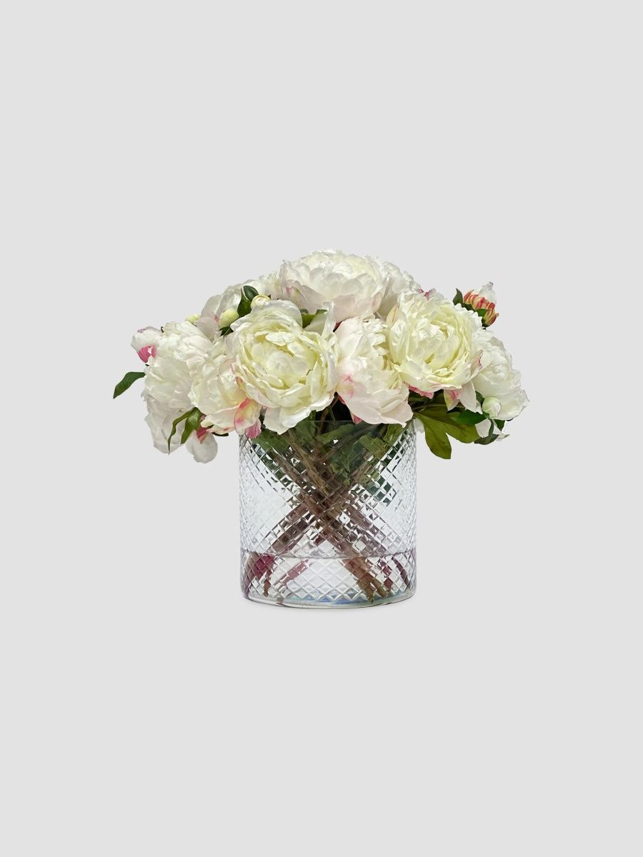 Winward Home Newness Artificial Peony Floral Arrangement - Champagne