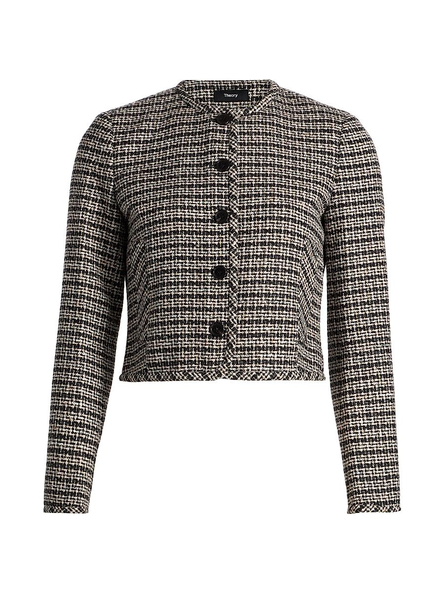 Women's Tweed Cardigan Jacket - Shale Multi - Size 10