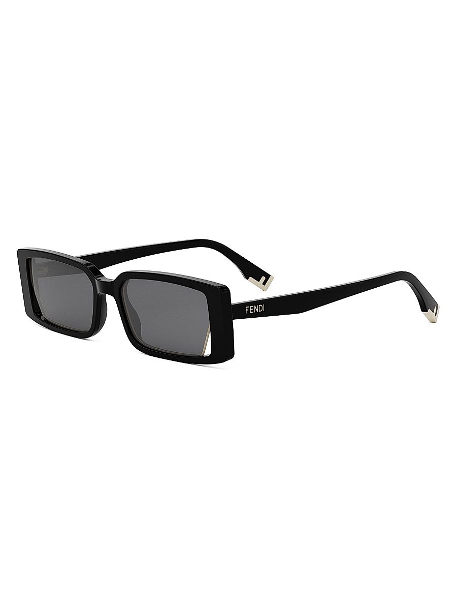 Women's Way 53MM Rectangular Sunglasses - Black