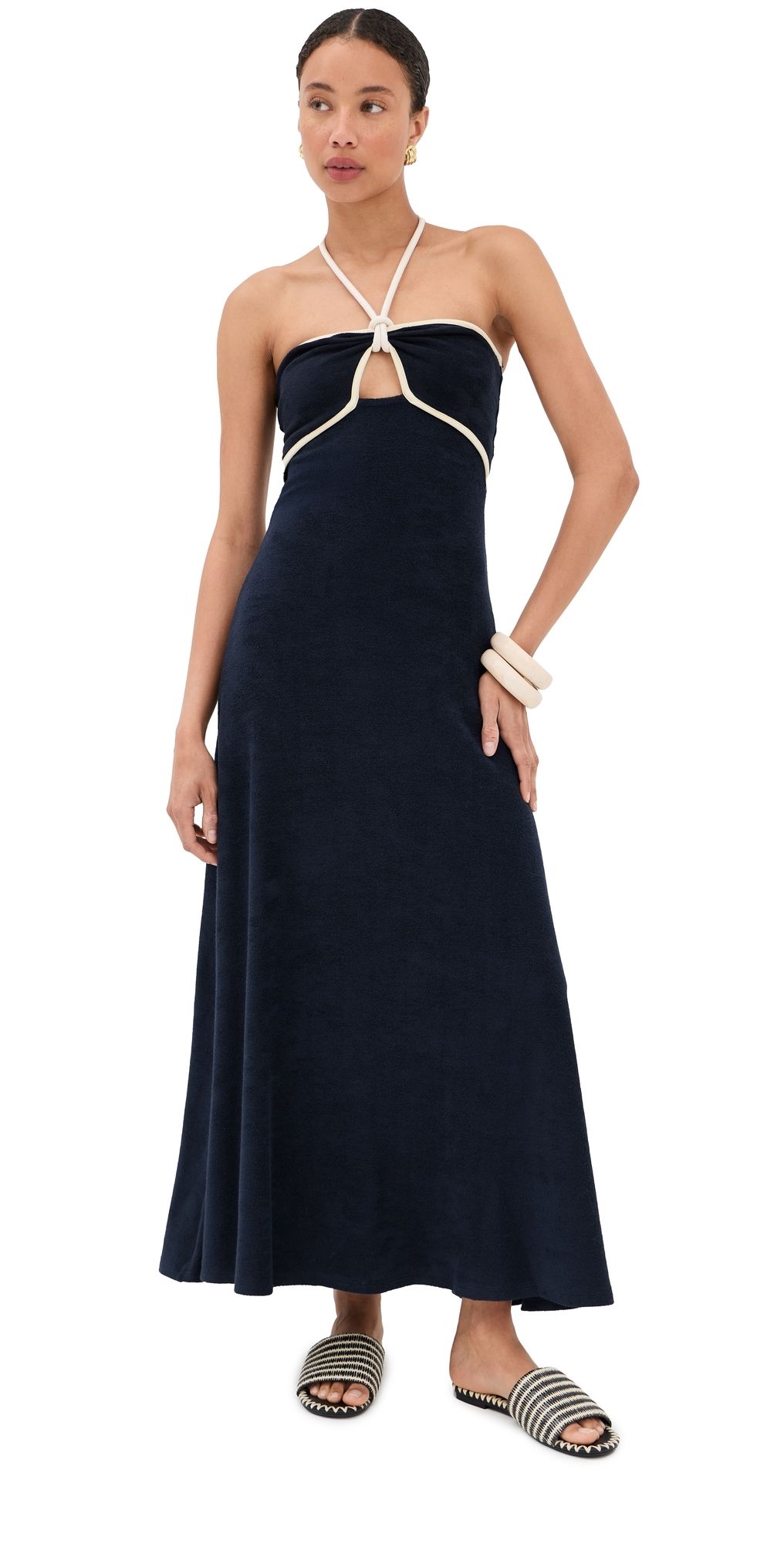 Johanna Ortiz Gleymoon Dress NAVY / ECRU 8