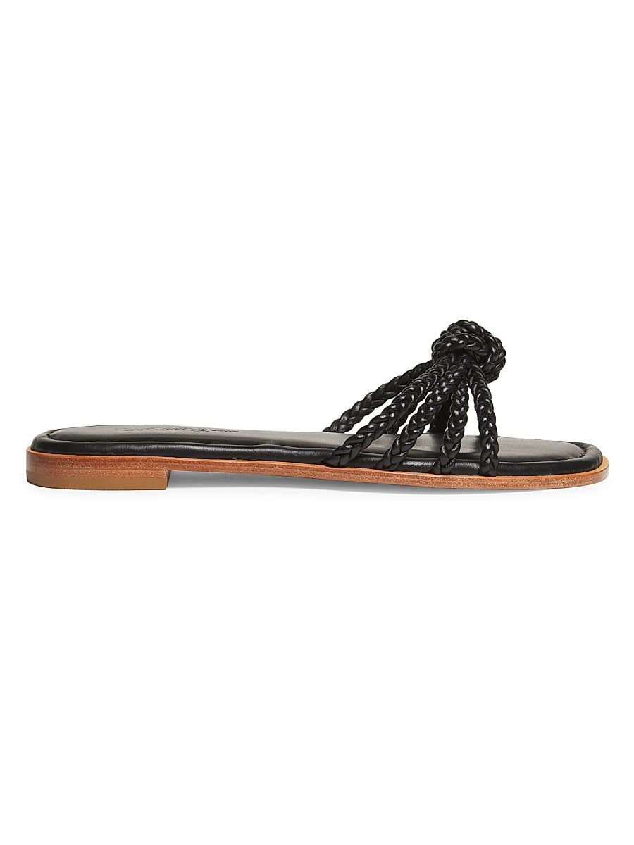 Women's Deluxe Nappa Leather Sandals - Black - Size 10.5