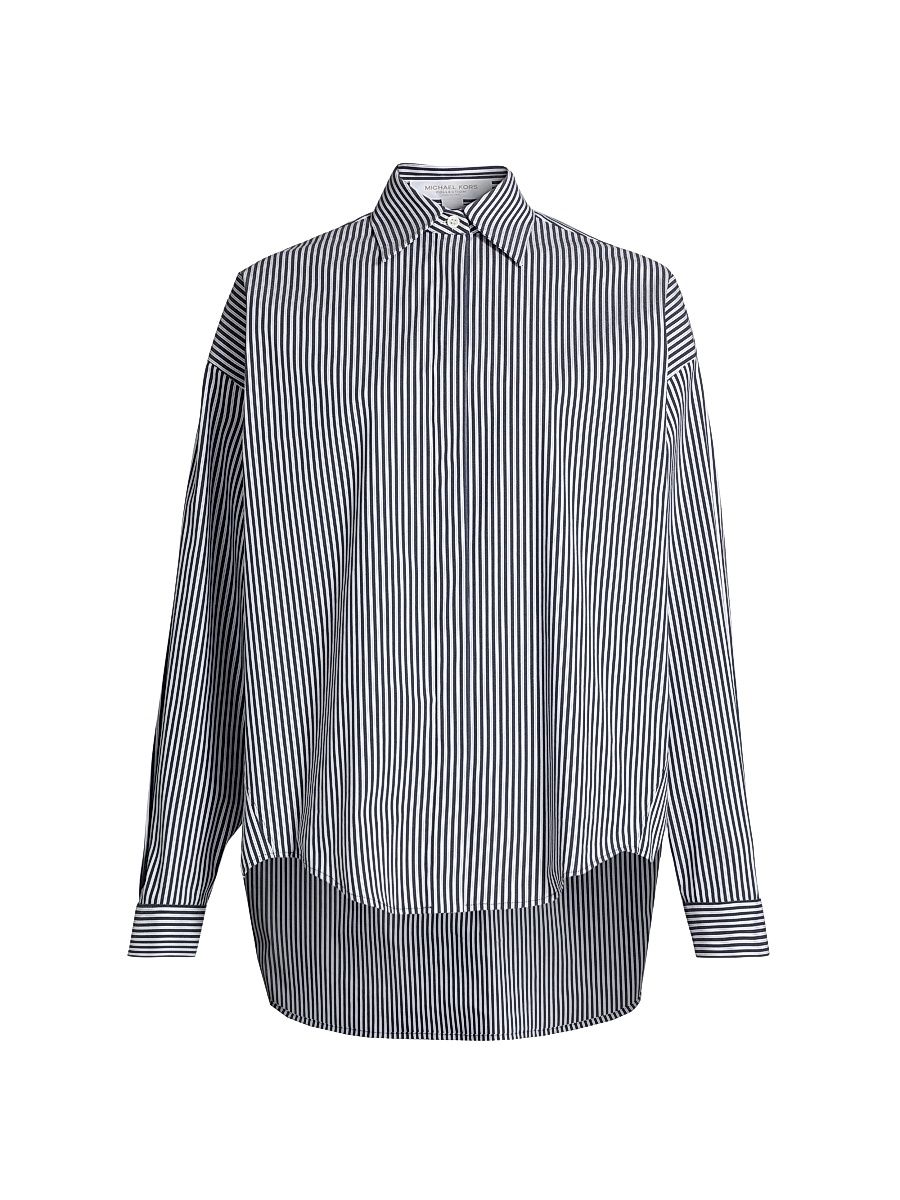 Women's Wedge Oversized Poplin Shirt - Maritime Optic White - Size Large