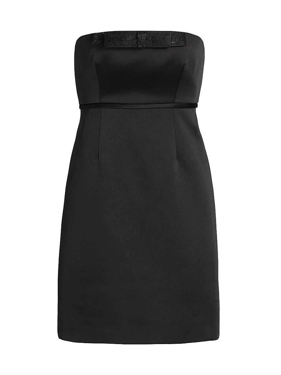 Women's Robin Duchess Satin Strapless Minidress - Black - Size 12