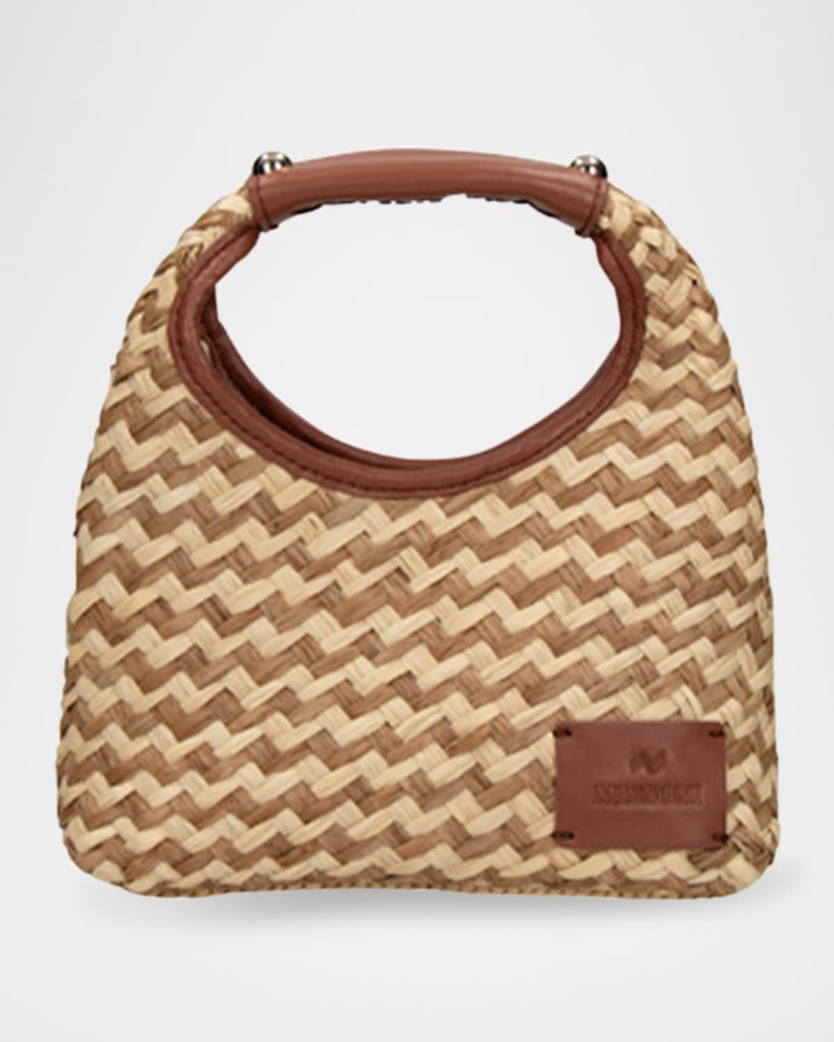 Small Zig Zag Raffia Hobo Bag