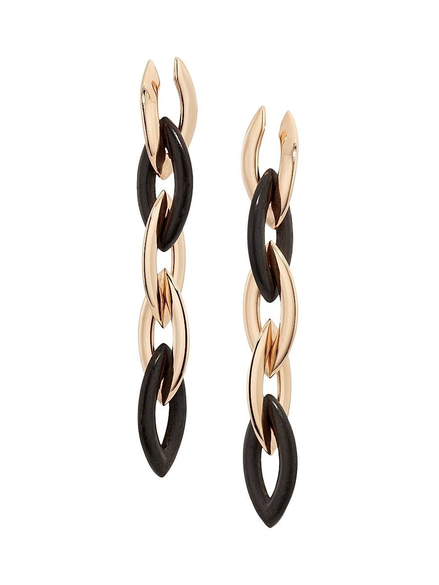 Women's Doppio Senso 18K Rose Gold & Ebony Drop Earrings - Rose Gold