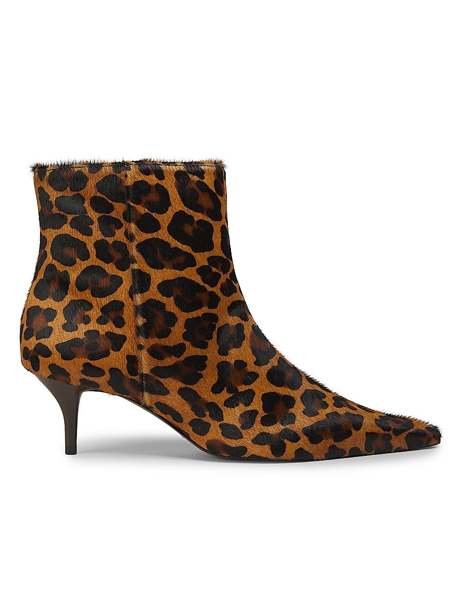 Women's Mikki 65MM Leopard Goat Hair Mid Boots - Natural - Size 9