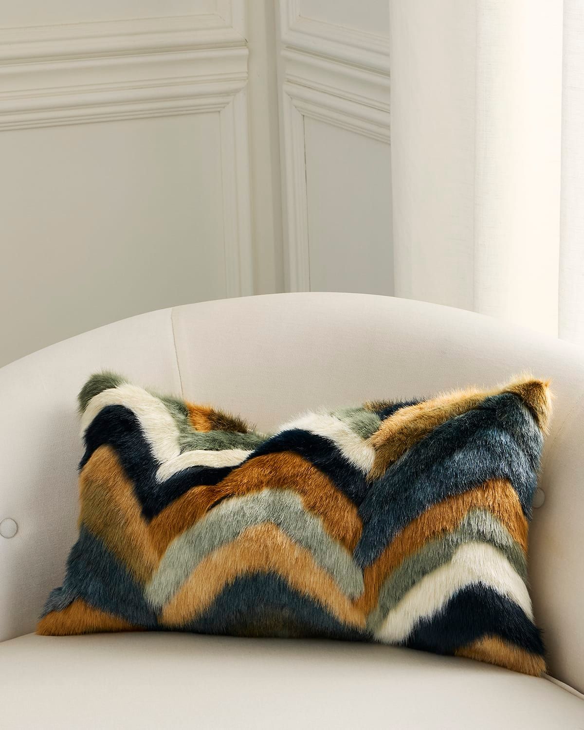 Furdi Faux Fur Lumbar Pillow, 14" x 24"