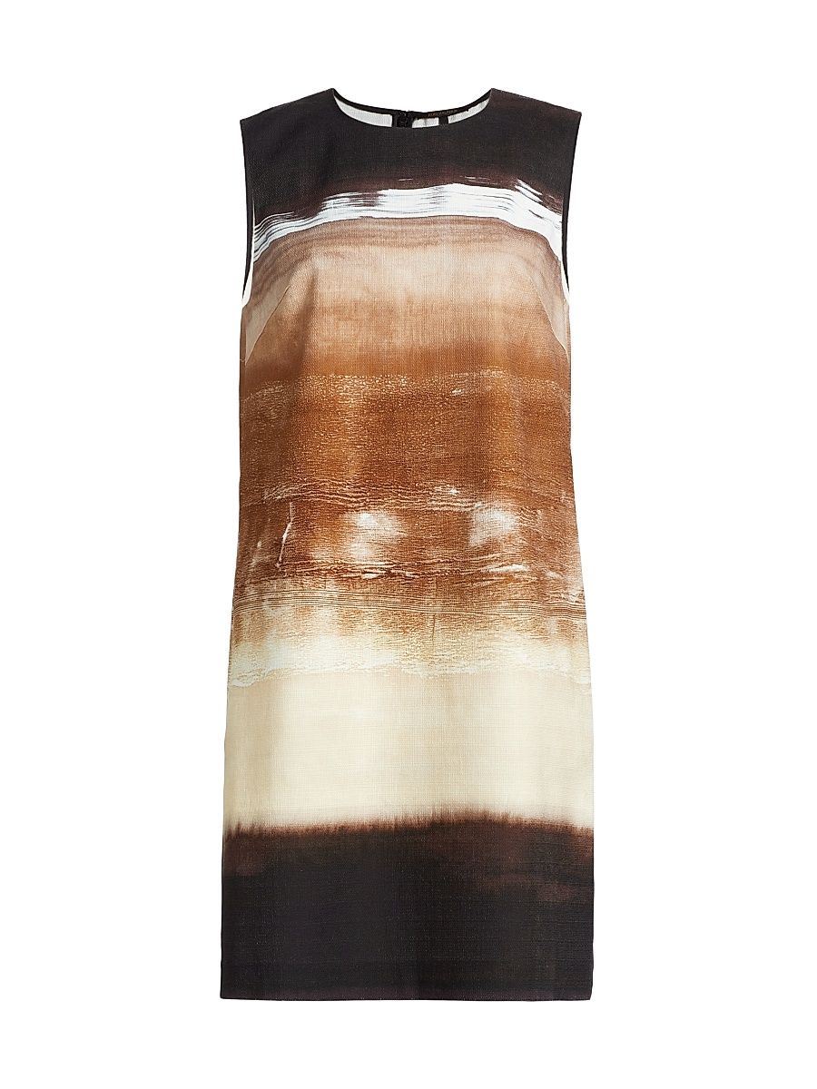 Women's Jo Ombre Stretch-Cotton Crewneck Minidress - Natural Multi - Size XL