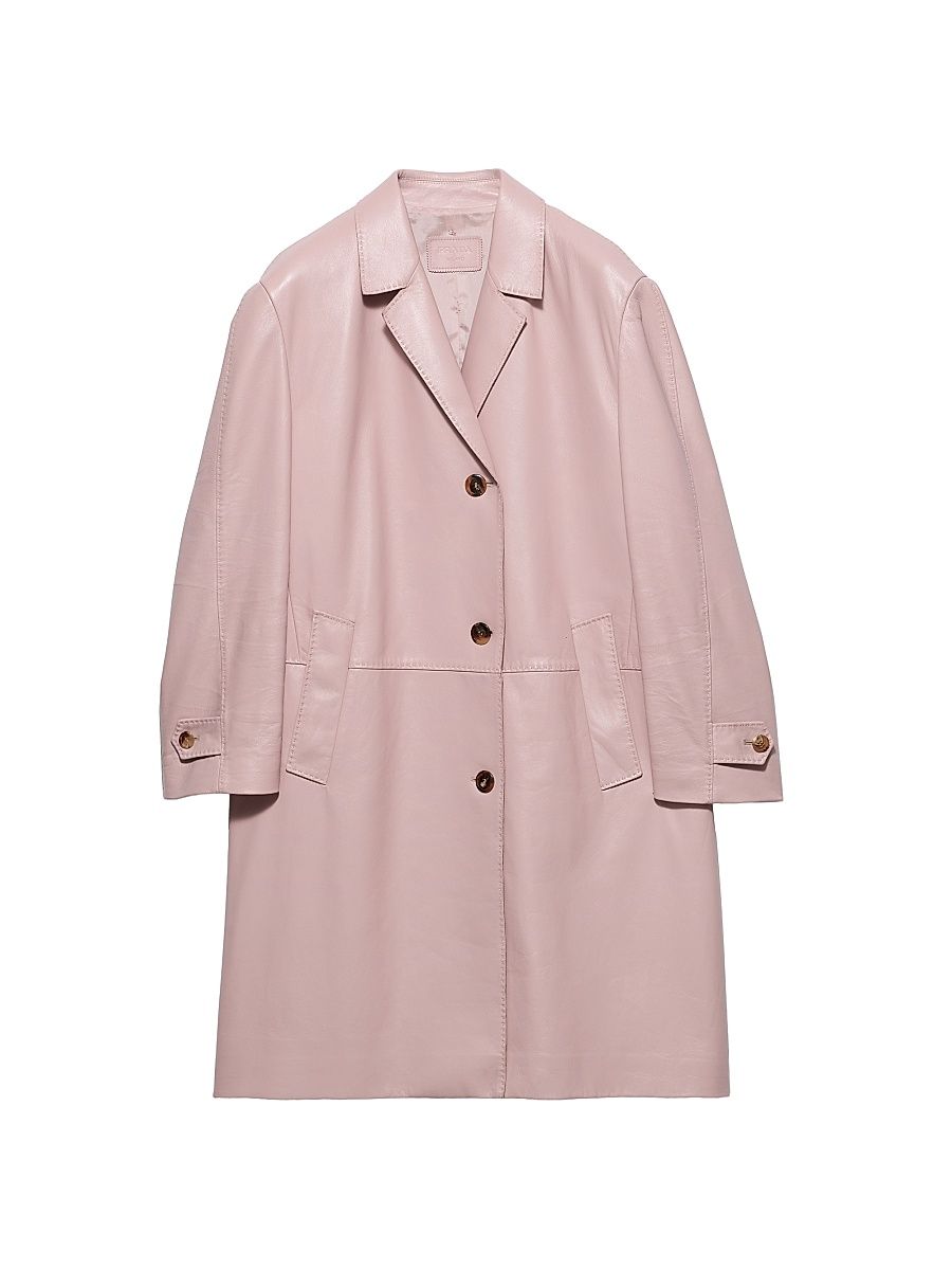 Women's Nappa Leather Coat - Pink - Size 2