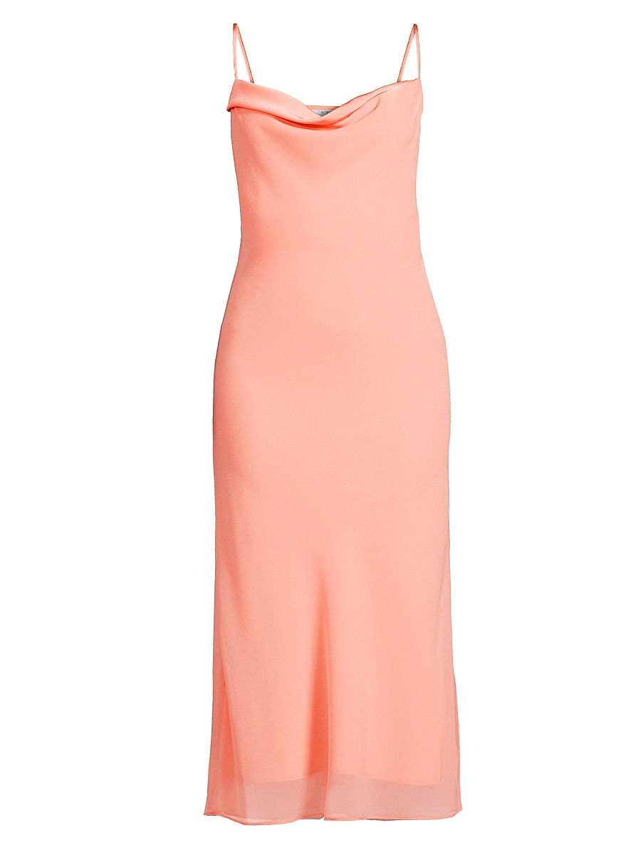 Women's Denise Cowlneck Slip Midi-Dress - Cantaloupe - Size Large