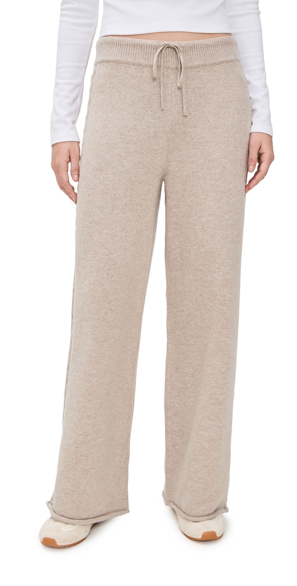 Splendid Jet Set Sweater Pants Cappuccino Heather L