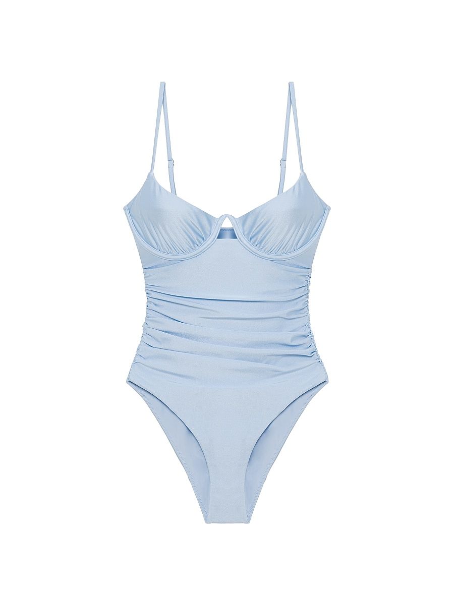 Women's Laine Ruched One-Piece Swimsuit - Tidepool - Size XS