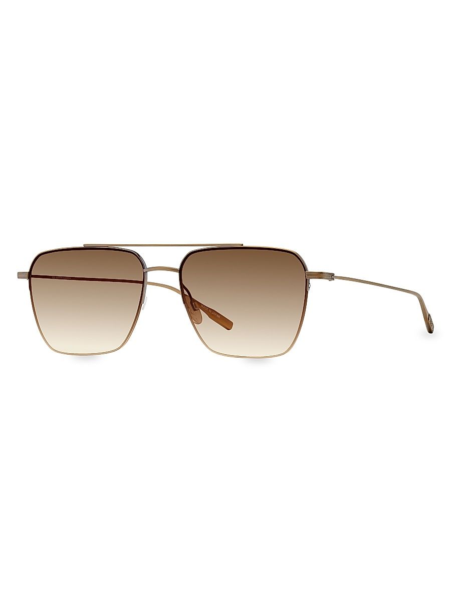Women's 55MM Aviator Gradient Sunglasses - Gold Brown Gradient