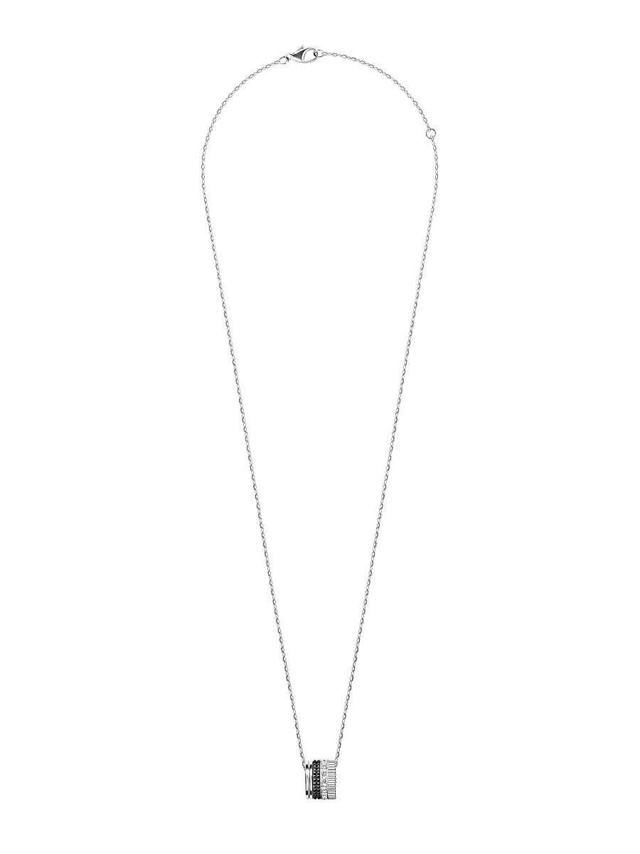 Unisex Quatre Black Edition 18K White Gold, 0.24 TCW Diamond & PVD Pendant Necklace - White Gold