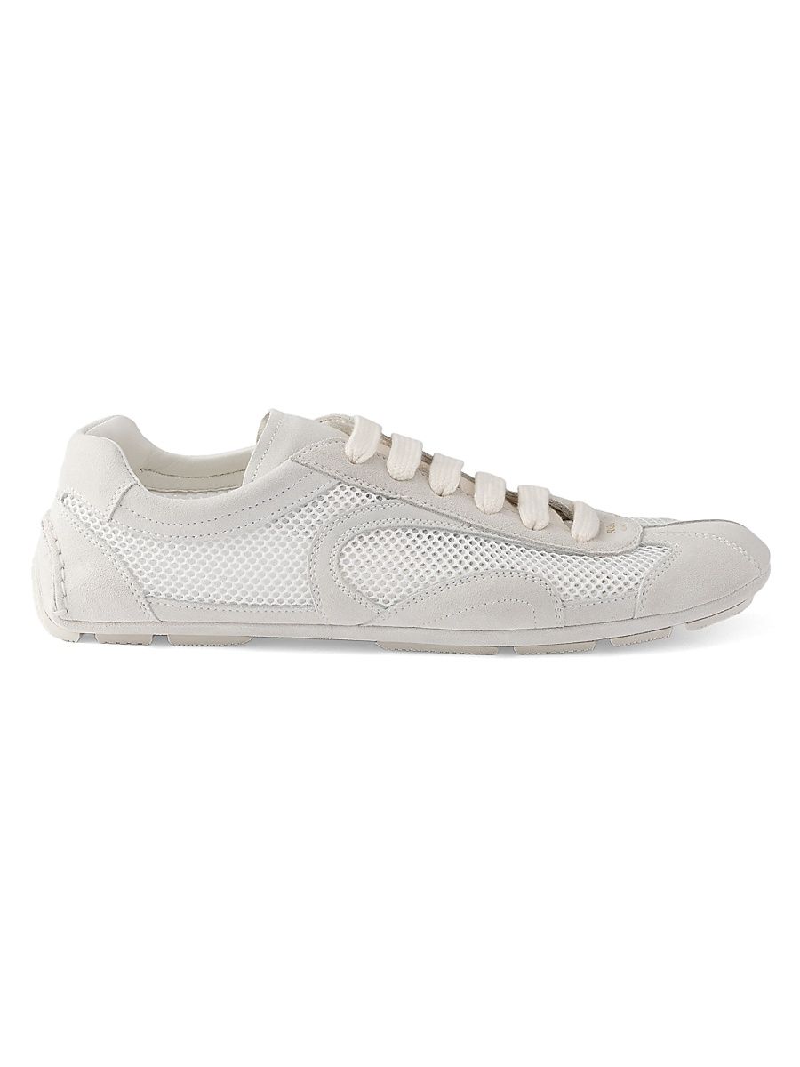 Women's Montecarlo Suede and Mesh Sneakers - White - Size 10