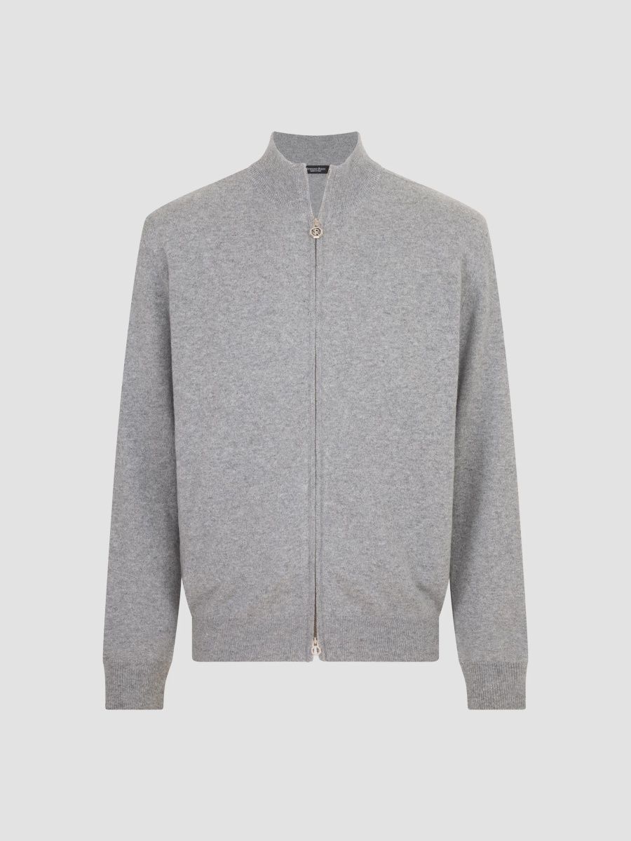 Stefano Ricci Men's Cashmere Knit Blouson Jacket - Grey - Size 42