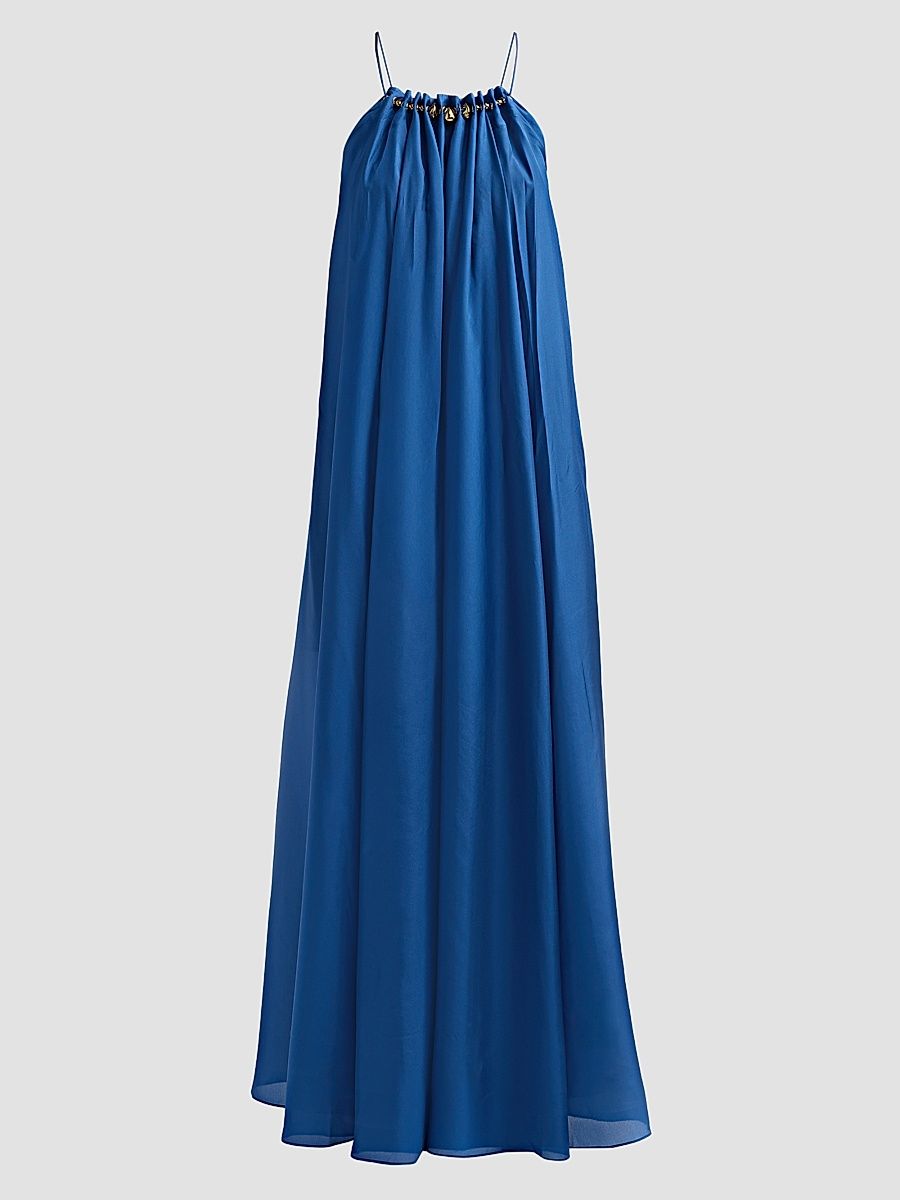 Women's Aster Gathered Bead Maxi Dress - Dark Cobalt - Size 0