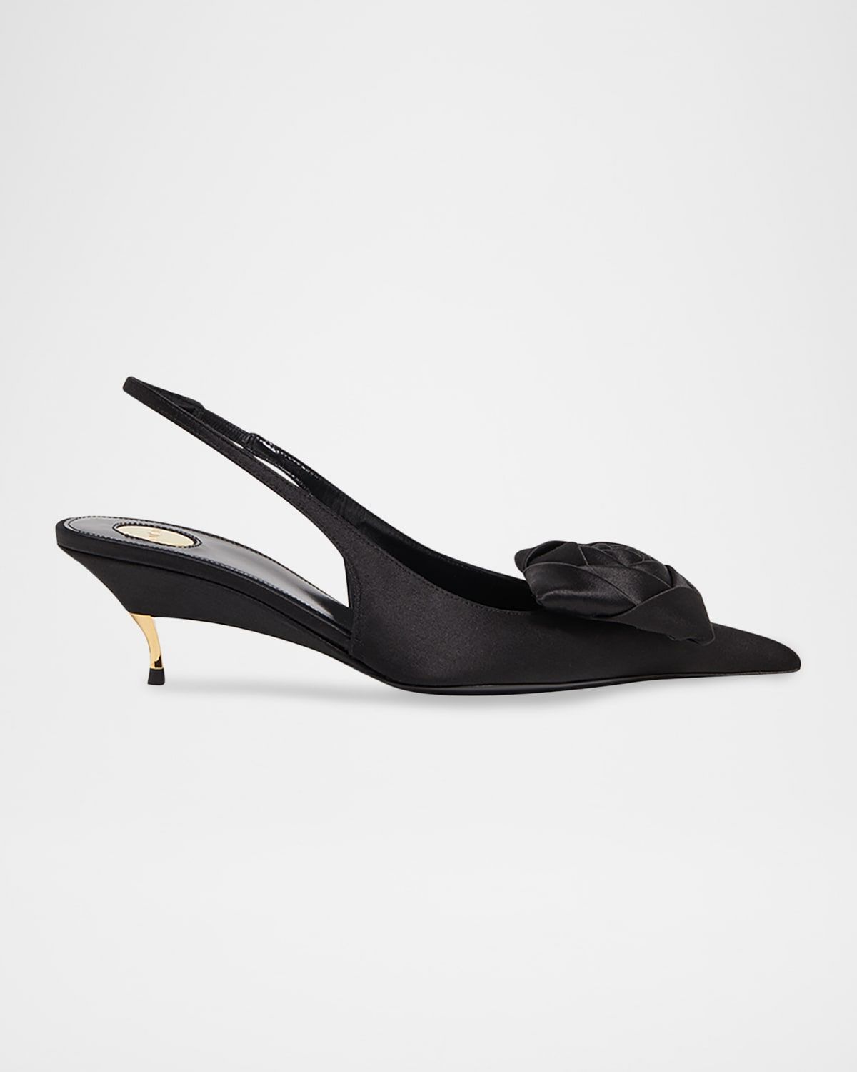 50mm Dakota Rose Satin Slingback Pumps