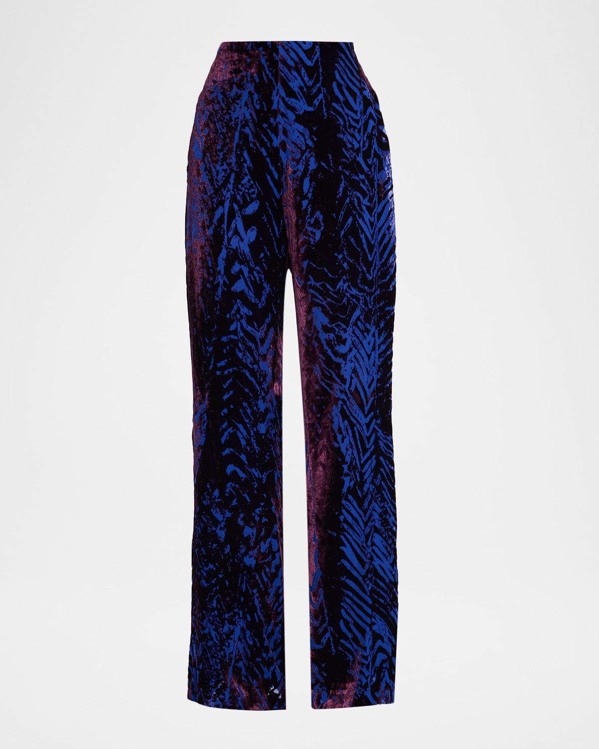 Como Velvet Burnout Wide-Leg Pants