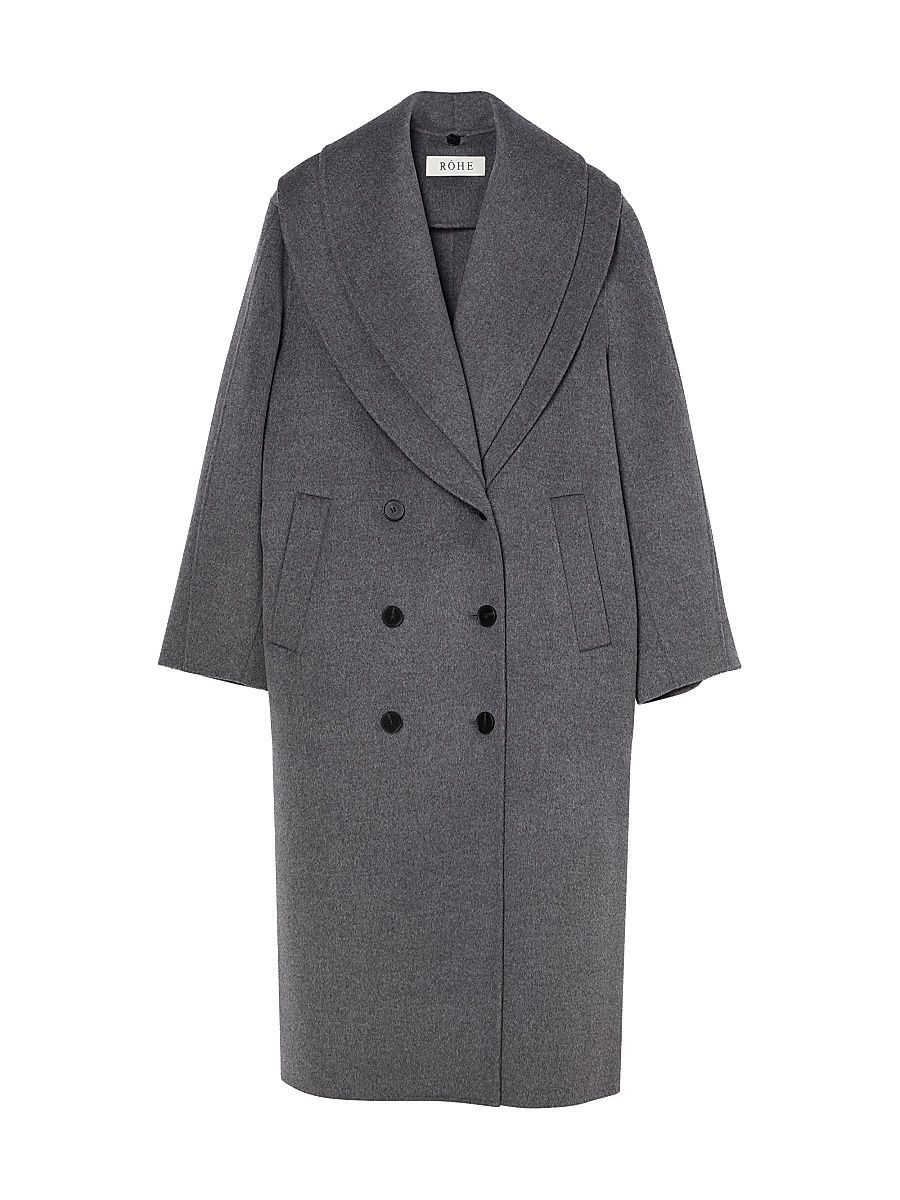 Women's Signature Double-Faced Scarf Coat - Mid Grey Melange - Size 12