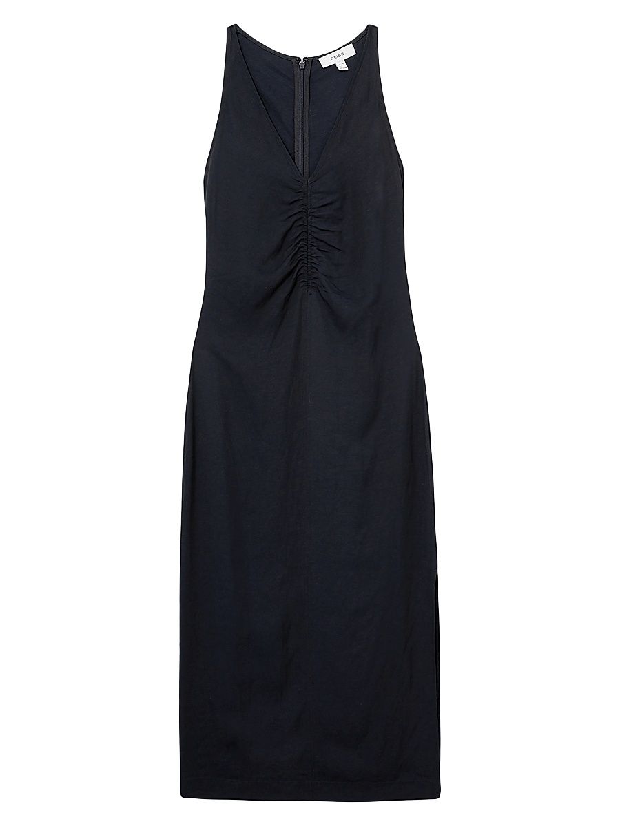 Women's Pari V-Neck Midi Shift Dress - Navy - Size 14