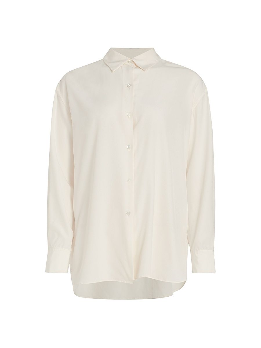 Women's Julien Silk Shirt - Ivory - Size Large