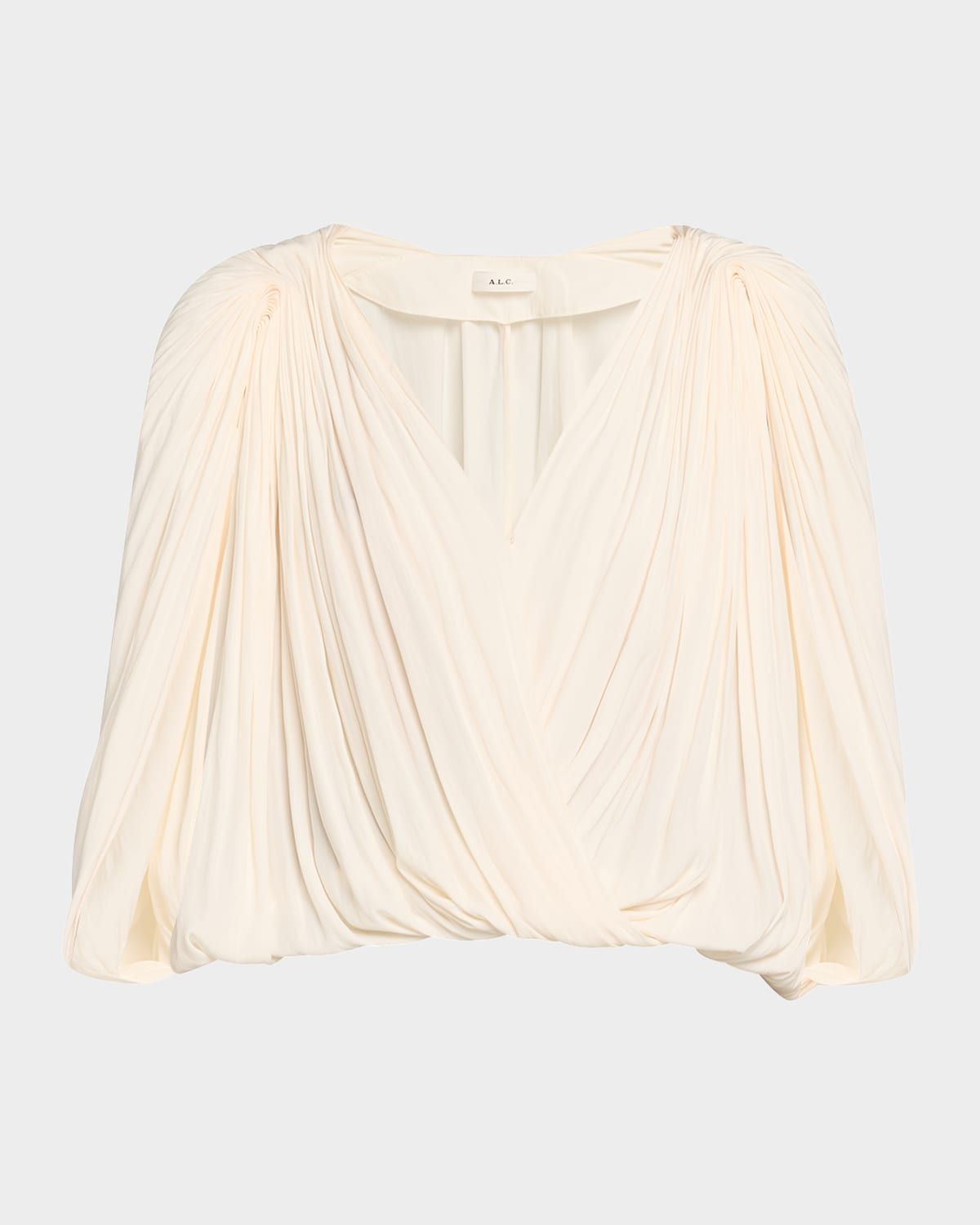 Vivian Draped Cape-Sleeve Top