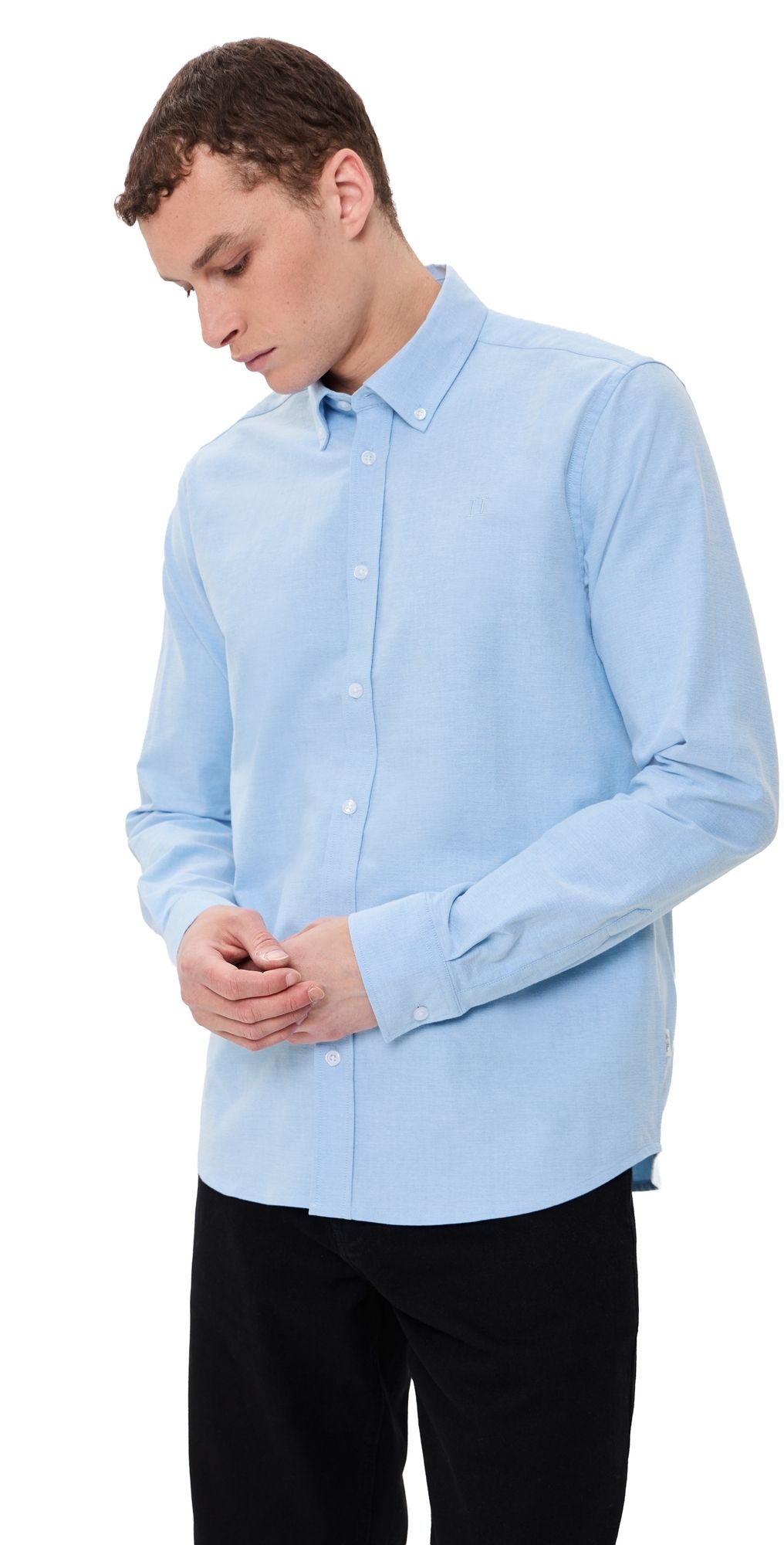Les Deux Konrad Oxford Button Down Shirt Light Blue XL