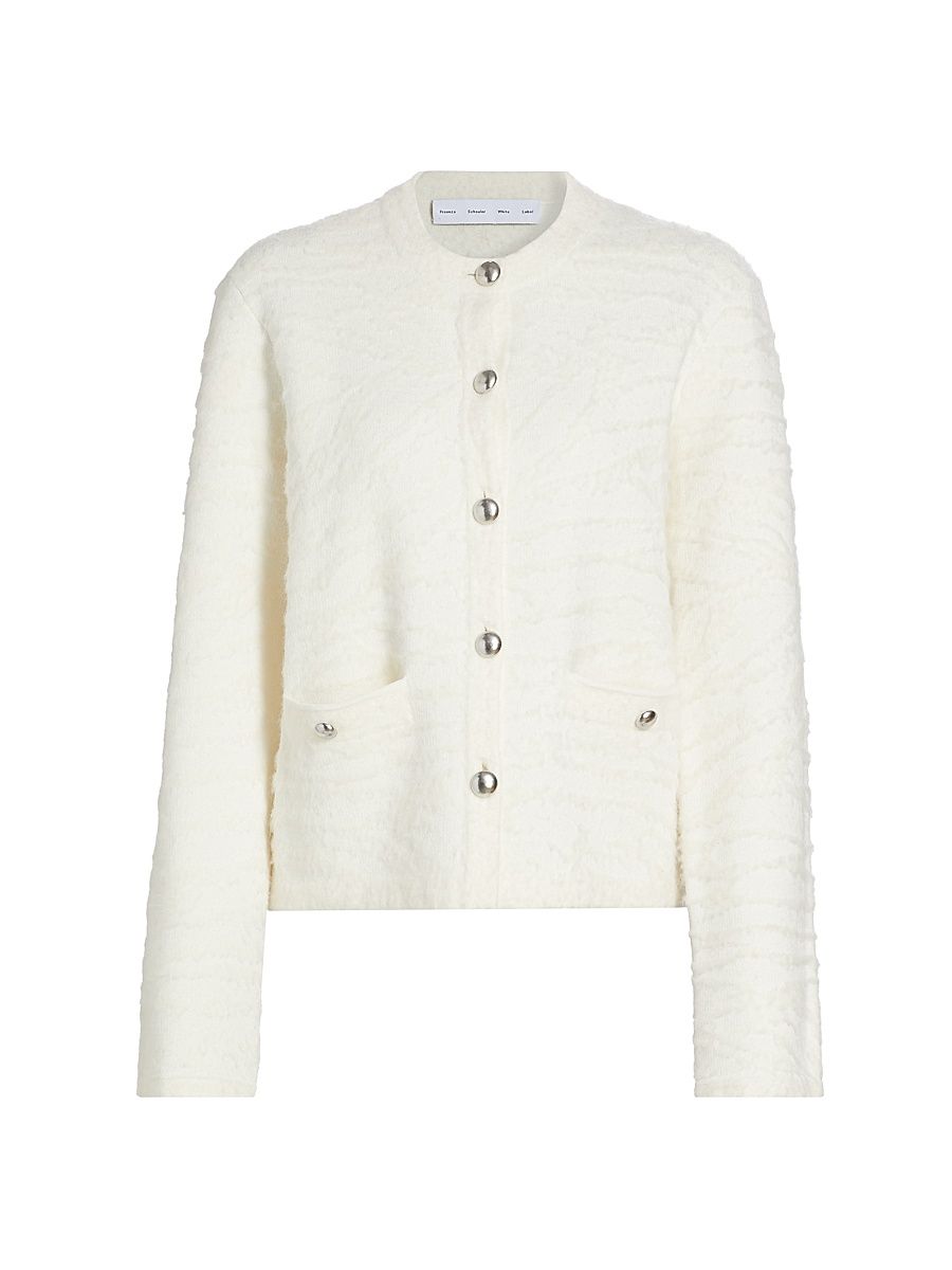 Women's Josephine Textured-Knit Jacket - Eggshell - Size Large
