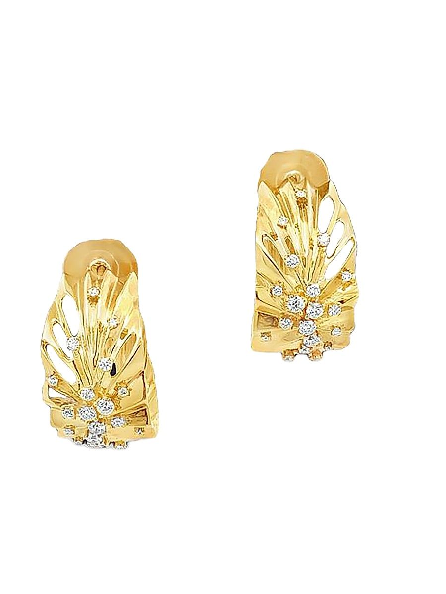 Women's Bahia 18K Yellow Gold & 0.50 TCW Diamond Hoop Earrings - Yellow Gold