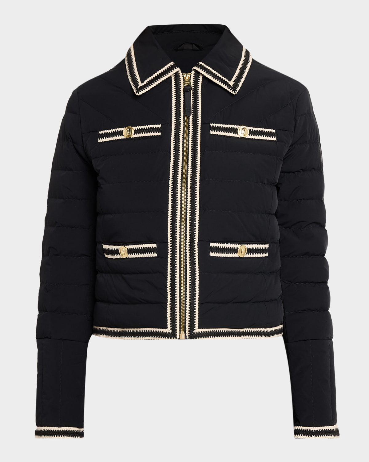 Petunia Crochet-Trim Down Jacket