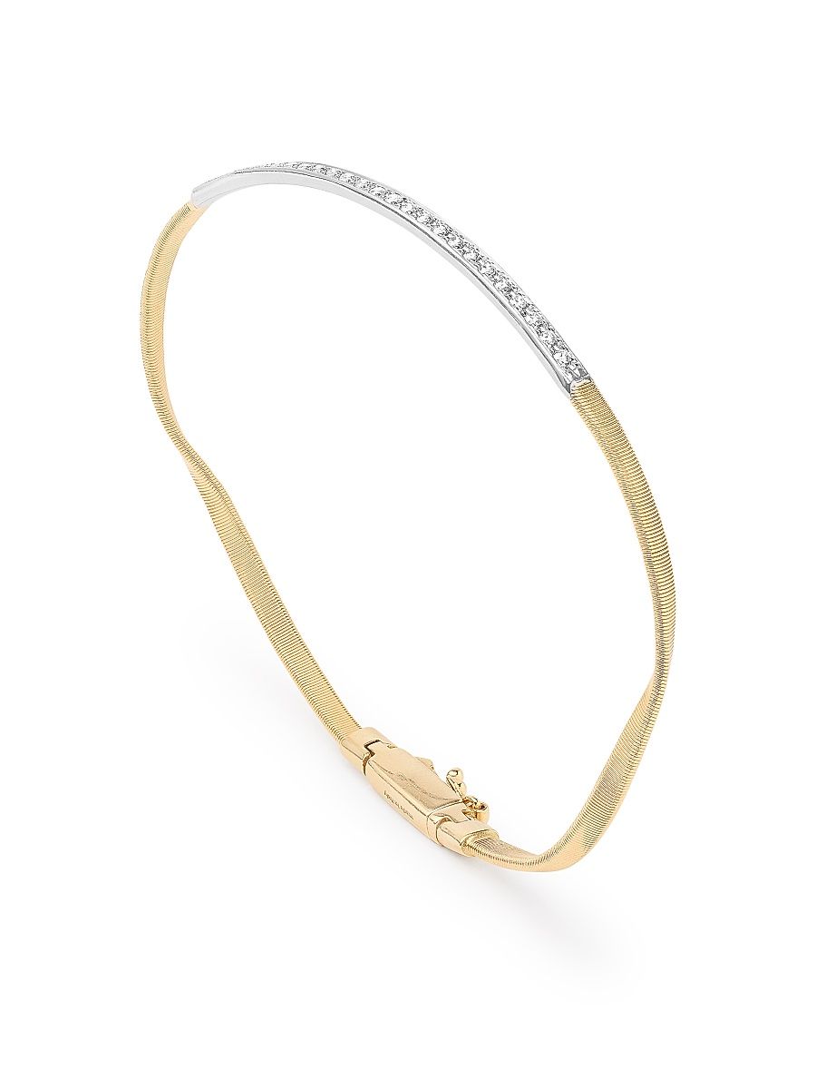 Women's Marrakech Two-Tone 18K Gold & 0.19 TCW Diamond Bangle - Yellow Gold