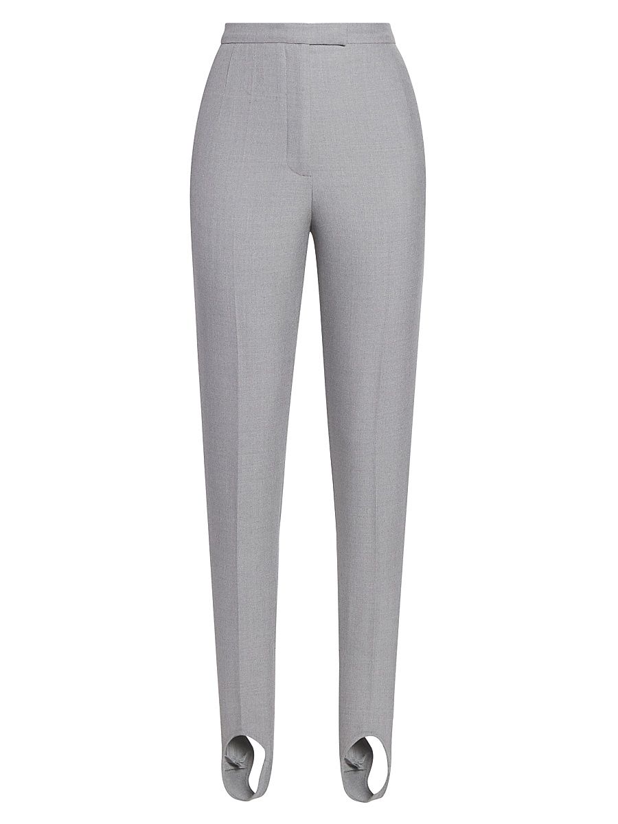 Women's Pandora Stretch Wool Stirrup Pants - Grey - Size 12