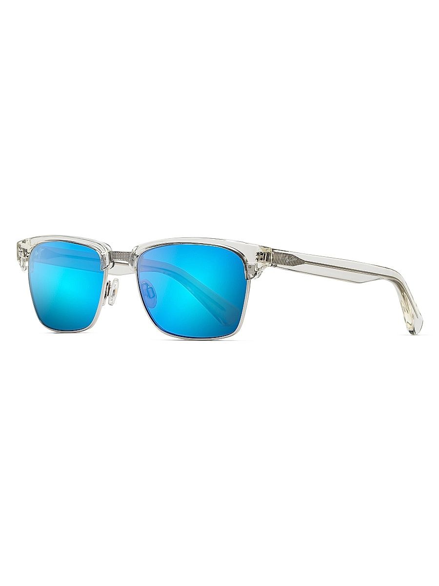 Men's Kawika 54MM Square Sunglasses - Clear Blue Hawaii