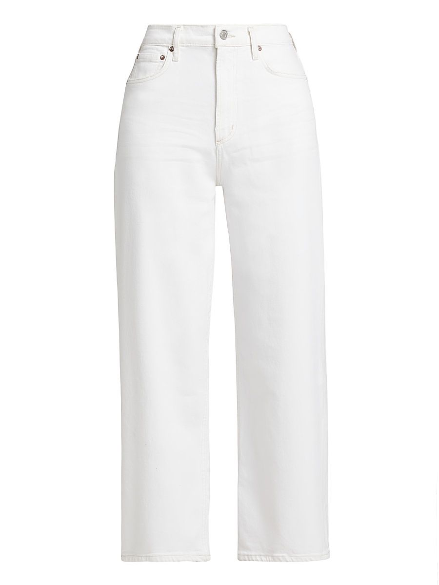 Women's Ren High-Rise Wide-Leg Jeans - White Wash White Milk - Size 25