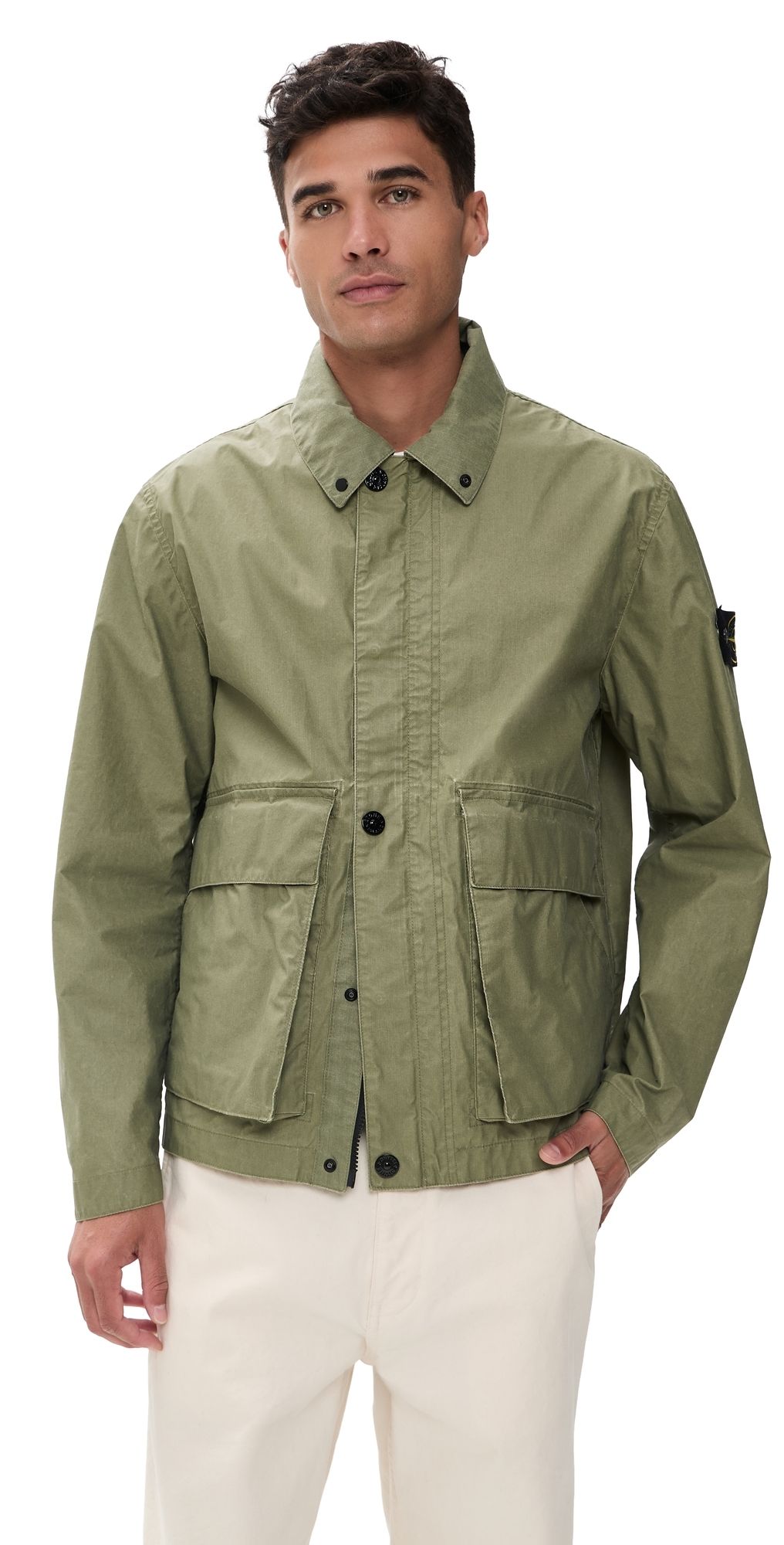 Stone Island Canvas Coach Jacket Military Green XL