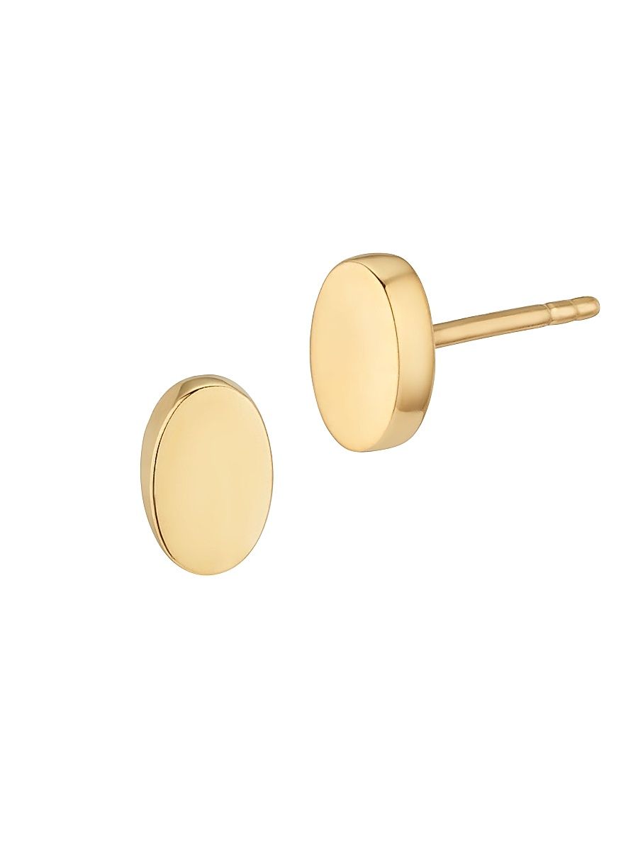 Women's 14K Yellow Gold Sweet Oval Studs - Gold