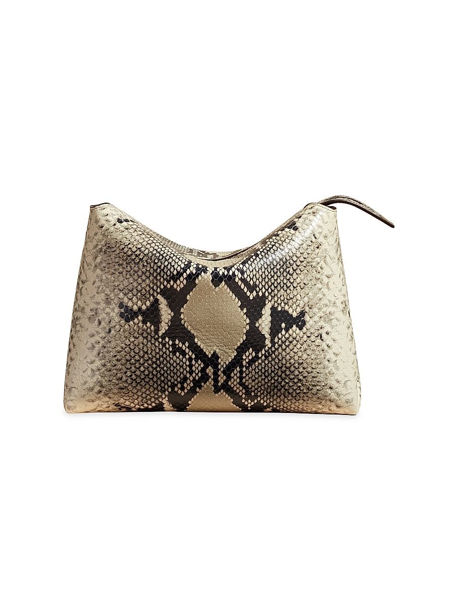 Women's Medium Lina Embossed Leather Crossbody Bag - Natural