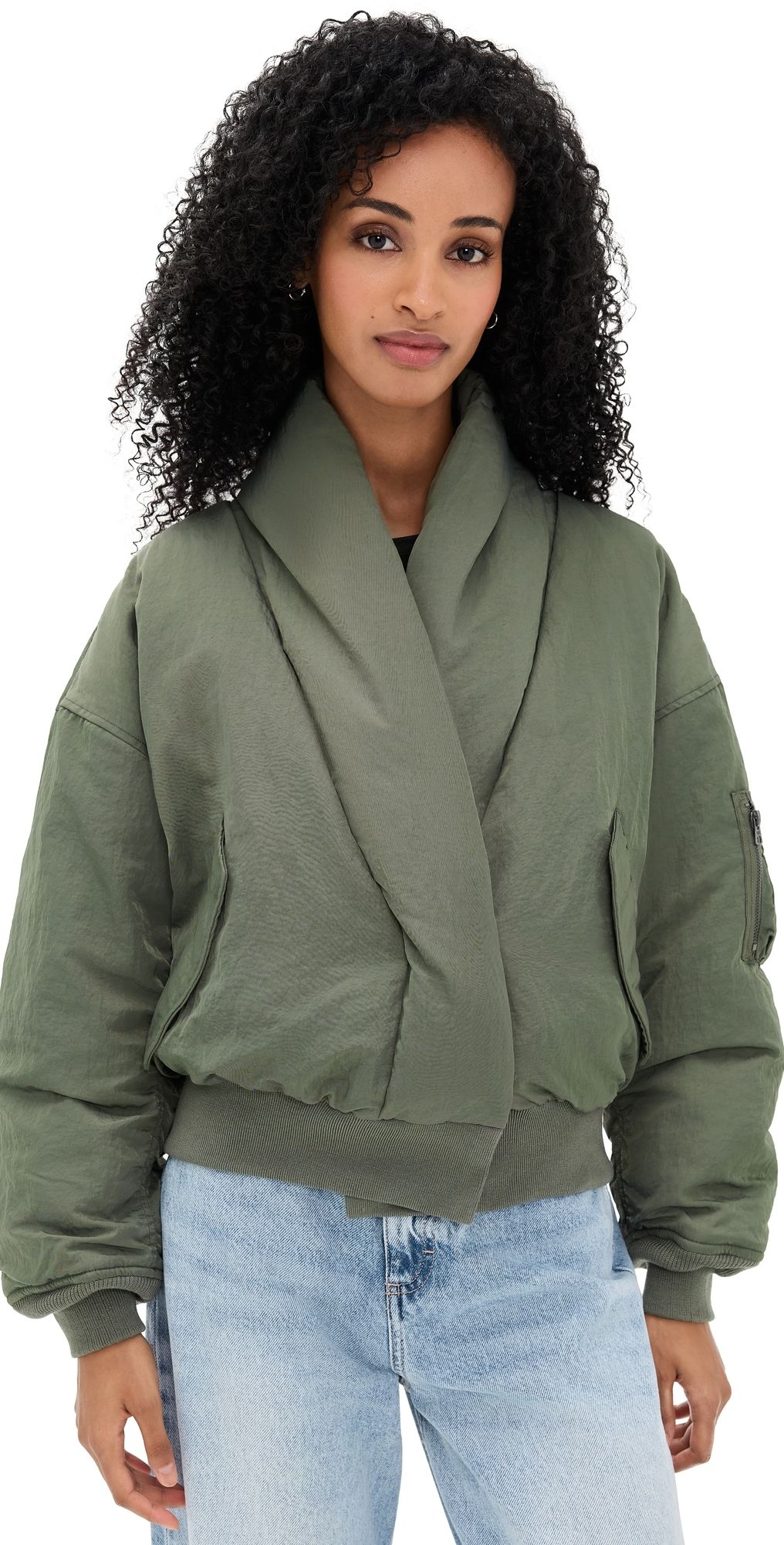 Alpha Industries Shawl Collar Flight Jacket FIELD GRAY S