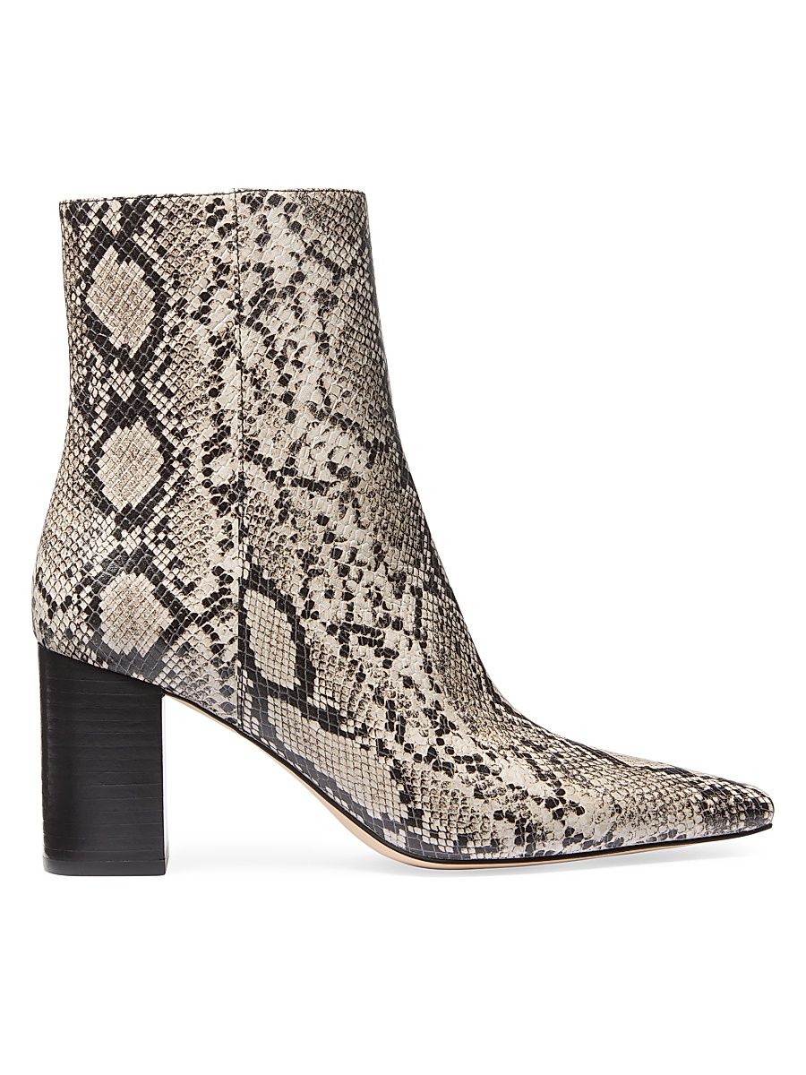 Women's Elise Python-Printed Booties - Natural - Size 10
