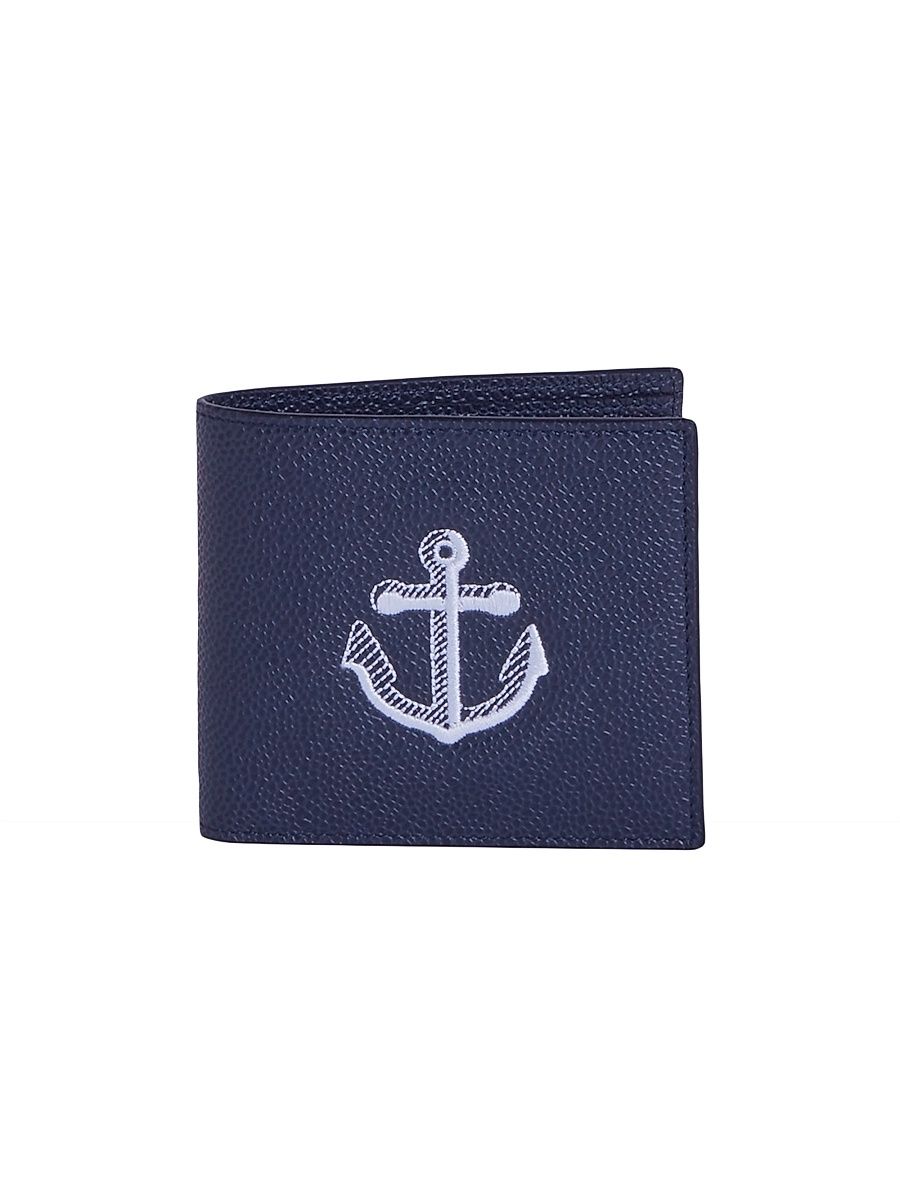 Men's Anchor Leather Billfold Wallet - Navy